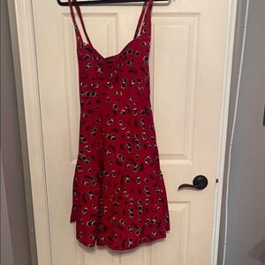 Hell Bunny Red Dress with Cherry Black and White Pattern